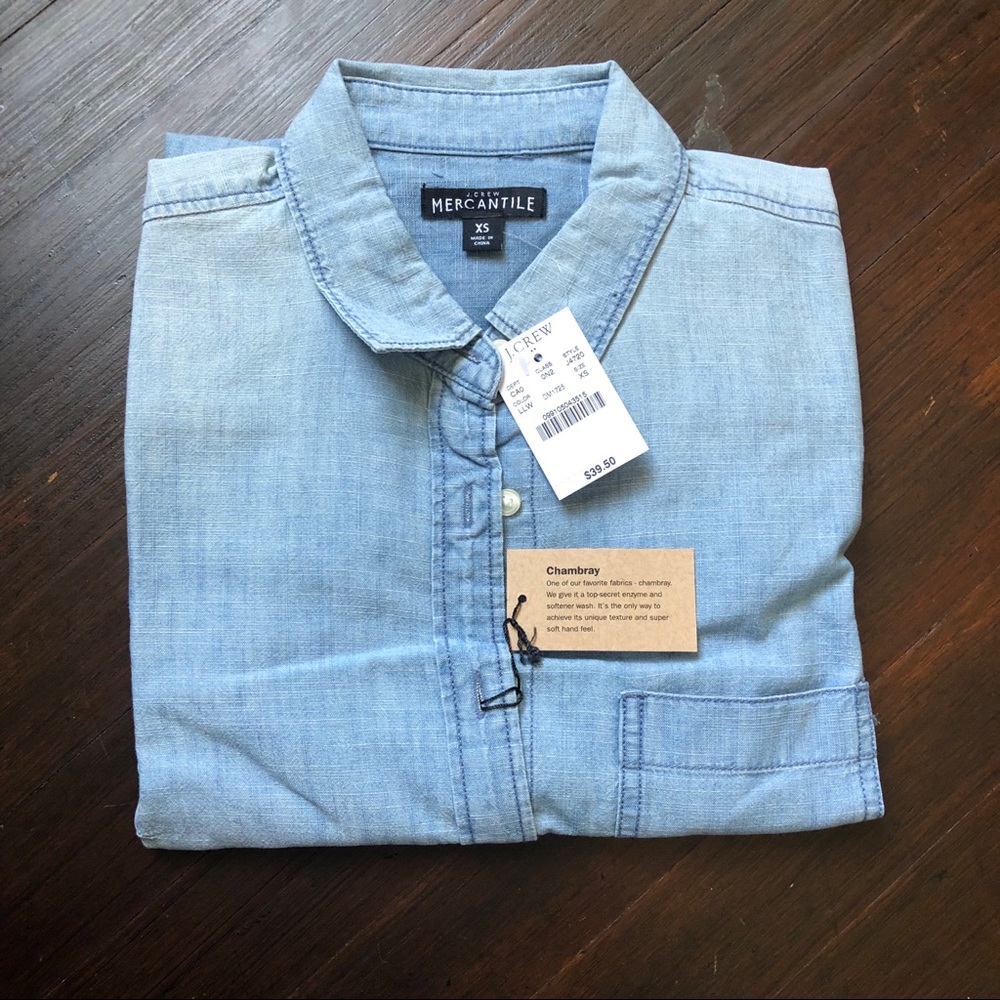 J.  Crew Mercantile Chambray Oxford Top Size XS